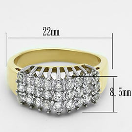 Women Stainless Steel Cubic Zirconia Rings TK1376