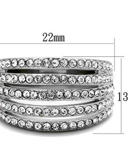 Women Stainless Steel Synthetic Crystal Rings