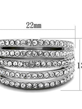 Women Stainless Steel Synthetic Crystal Rings