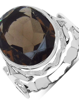 26.52 Carat Smoky Quartz .925 Sterling Silver Pendant Set