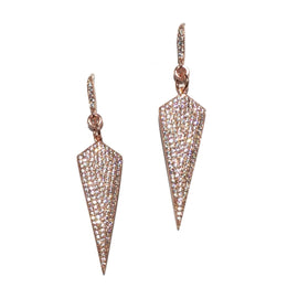 Rose Gold Earrings, Pave Earrings, Rose Gold Jewelry, CZ Earrings,