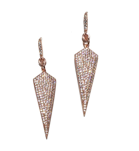 Rose Gold Earrings, Pave Earrings, Rose Gold Jewelry, CZ Earrings,